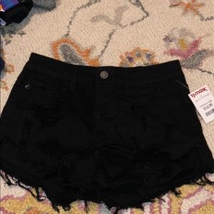 Black jean shorts